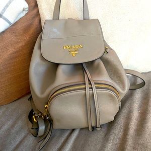 Prada leather backpack.